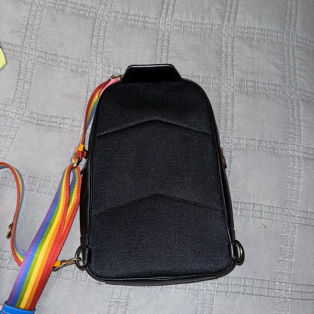 Coach Signature Black and Tan Crossbody Bag - Picture 8 of 13